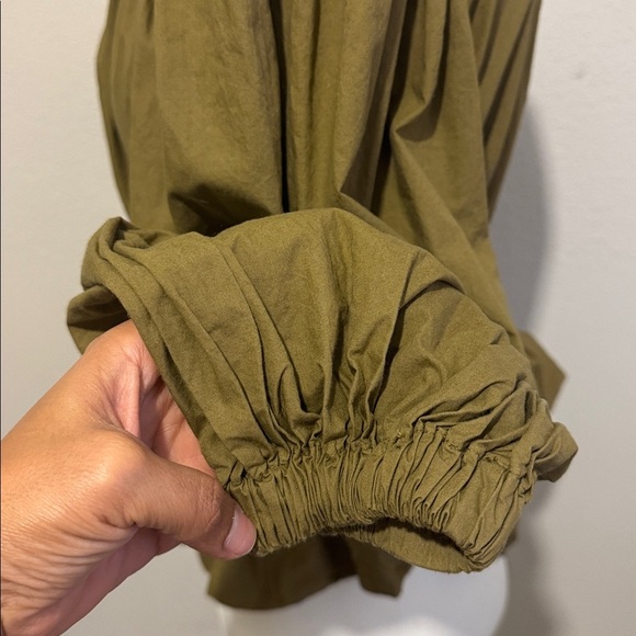 Ulla Johnson Kira Long Puff-Sleeve Cotton Peplum Blouse - Picture 5 of 8